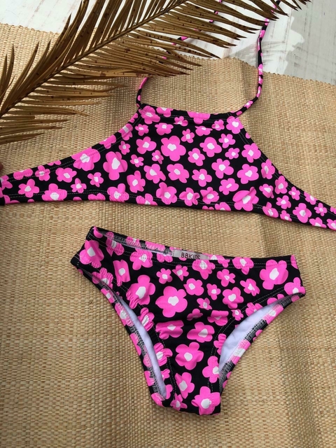 Biquíni estampa Florzinha Preto