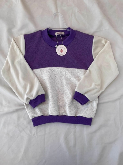 Blusa de Moletinho Salamê - Bege e Roxa - comprar online