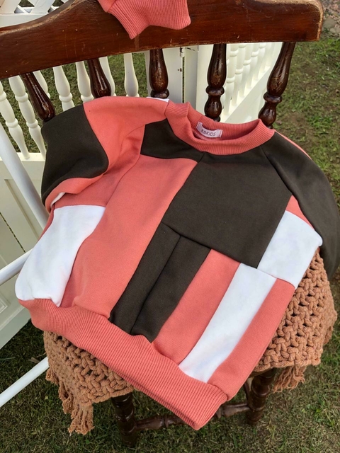 Blusa Moletom Oversized Zero Waste - Terracota e Marrom