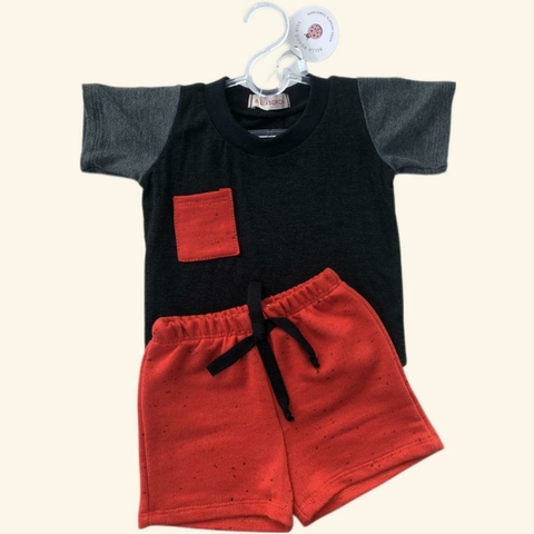 Conjunto Preto e Vermelho