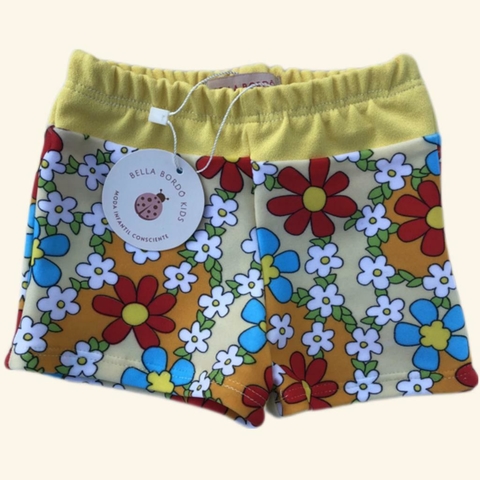 Short Florido Amarelo