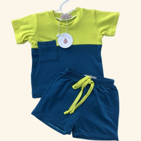 Conjunto Verde Lima e Azul