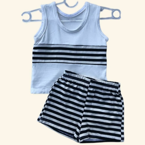 Conjunto Listrado/Branco