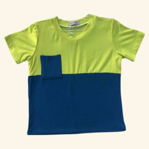 Camiseta Verde Lima e Azul