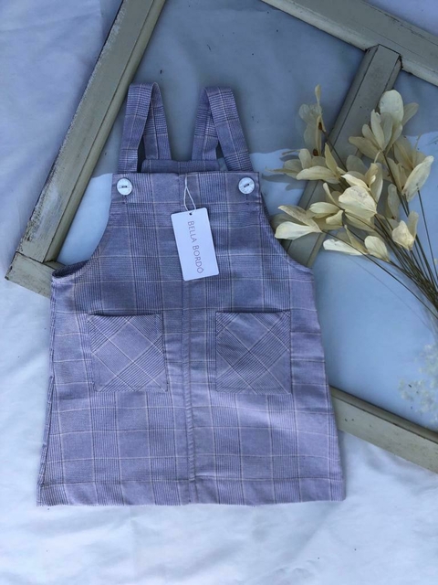 Salopete Menina Xadrez Lilás