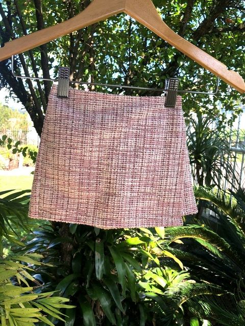 Short-saia Tweed - Rosa Antigo