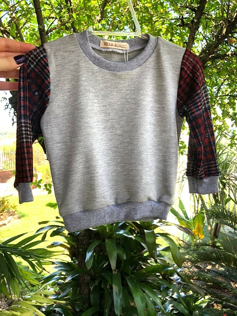 Blusa de Moletinho Salamê - Xadrez Vermelho