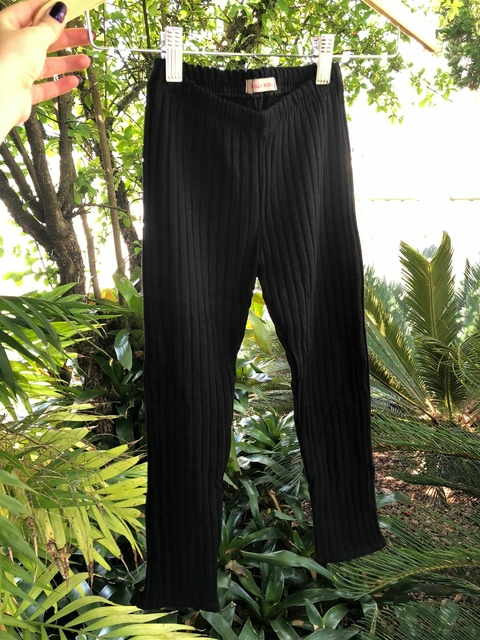Calça Legging - Canelado Preto