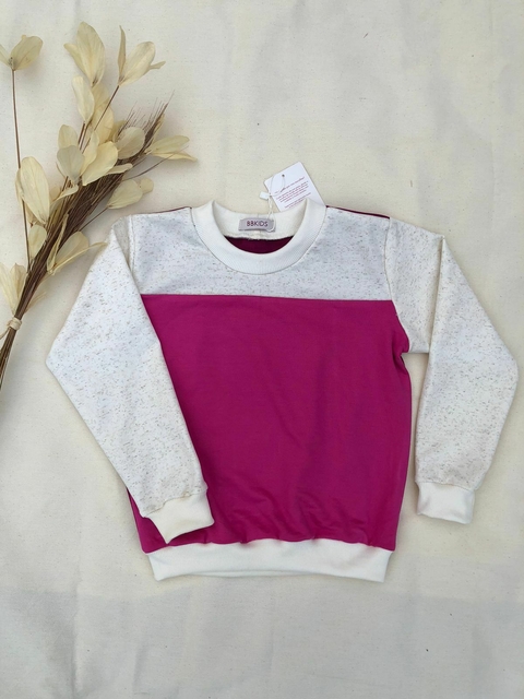 Blusa de Moletinho Salamê - Off + Roxo