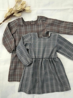 Vestido Melina - Xadrez Cinza