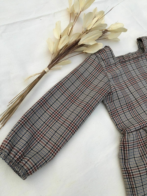 Vestido Melina - Xadrez Marrom