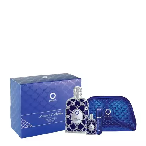 Kit Orientica Royal Bleu Perfume Árabe Edp 80ml + Miniatura 7,5ml + Atomizer + Necessaire Kit - comprar online