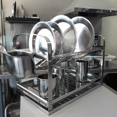 Escurridor con bandeja acero inoxidable