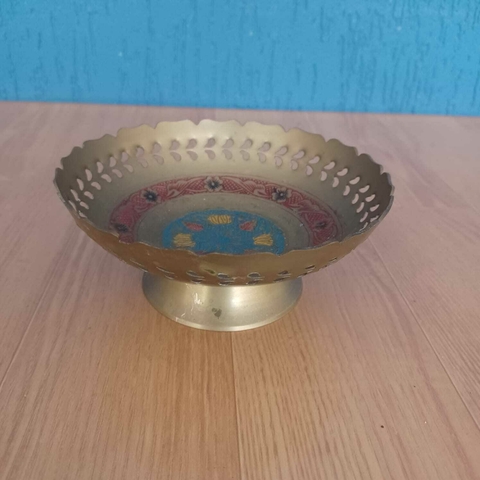 Pequena fruteira em bronze Indiana