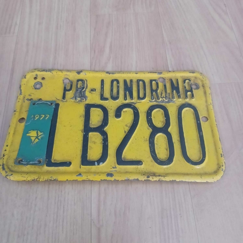 Placa de Moto antiga do Paraná