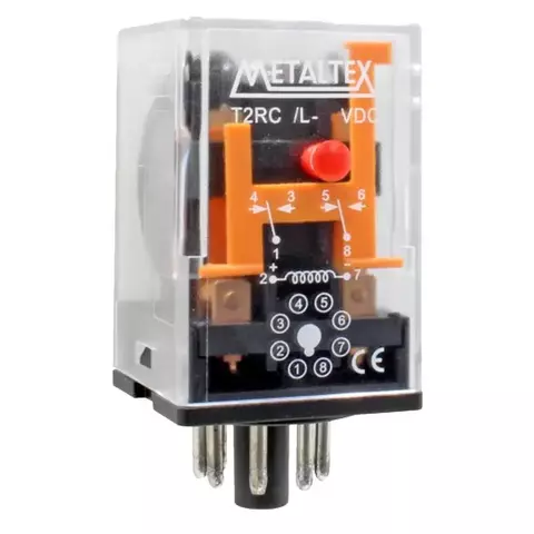 Relé industrial T2RA4 2 REV 10 A 220 V CA 8 pinos