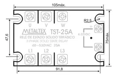 Relé de estado sólido TST-60AS-P 60 A Tri 4-32VCC/48-530VCA - comprar online