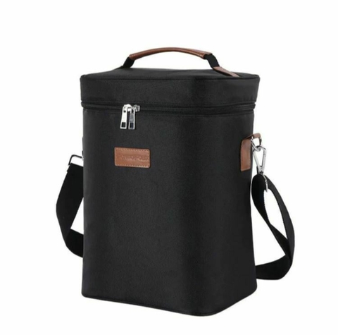 Bolsa Térmica Porta Vinhos Wine Bag Cooler para 4 garrafas ou 2 garrafas + 2 taças com divisórias ANTI-IMPACTO!