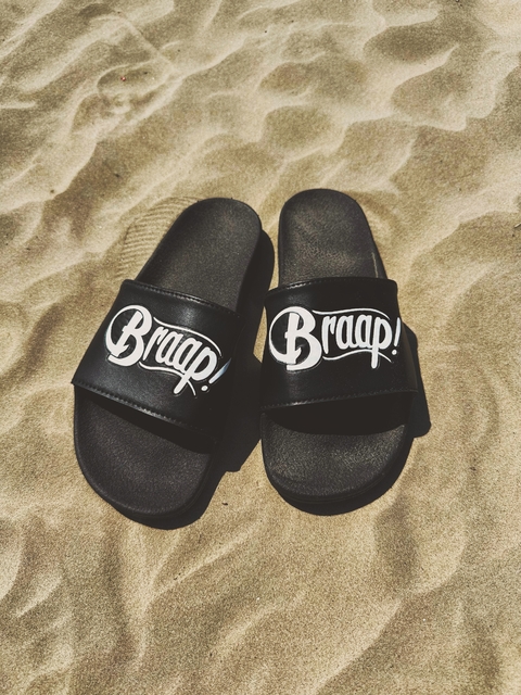 Chinelo Braap! Co. Slide - Preto/Branco