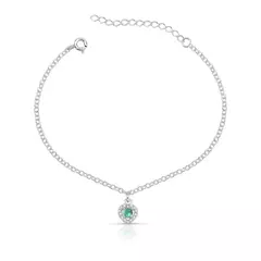 Pulseira Coração Cravejado Ponto de Luz Turmalina