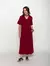 VESTIDO ALONDADO COM MANGAS VERMELHO ESCURO na internet