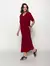 VESTIDO ALONDADO COM MANGAS VERMELHO ESCURO - comprar online