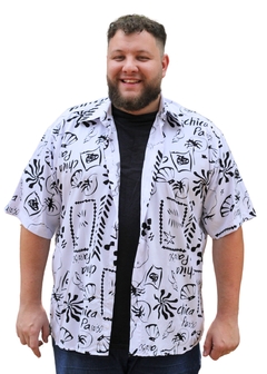 Camisa Floral Havaiana, Estampada De Viscose Manga Curta - Maximus Confecções
