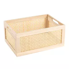 CAJA DE MADERA Y RATAN (SET X 2) - tienda online