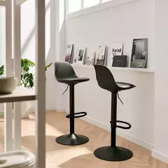 Banqueta Tulip negra patas negras - comprar online