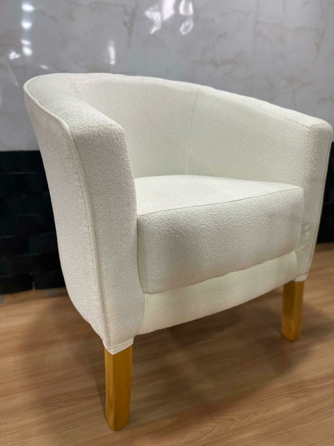 Sillón paul lino boucle white