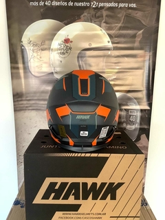 CASCO HAWK RS1 ALPHA NEGRO/NARANJA + GUANTES DE REGALO - comprar online