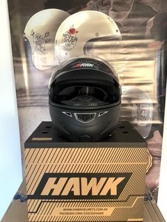 CASCO HAWK RS5 REBATIBLE FLIP UP NEGRO MATE + GUANTES DE REGALO - AFSTORE
