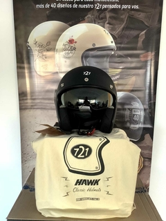 CASCO HAWK ABIERTO 721 NEGRO MATE + GUANTES DE REGALO