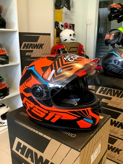 CASCO HAWK RS11 REVO ROJO + GUANTES DE REGALO