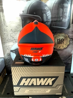 CASCO HAWK RS7 NARANJA/AZUL + GUANTES DE REGALO en internet