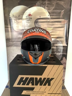CASCO HAWK RS1 ALPHA NEGRO/NARANJA + GUANTES DE REGALO en internet