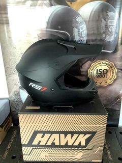 CASCO HAWK RS7 CROSS NEGRO MATE + GUANTES DE REGALO