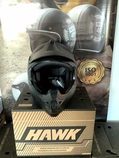 CASCO HAWK RS7 CROSS NEGRO MATE + GUANTES DE REGALO - comprar online