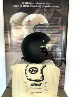 CASCO HAWK ABIERTO 721 NEGRO MATE + GUANTES DE REGALO - comprar online
