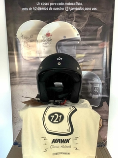 CASCO HAWK ABIERTO 721 NEGRO MATE + GUANTES DE REGALO en internet
