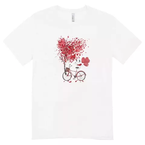 Camisa Feminina Baby Look Bicicleta Com Coração