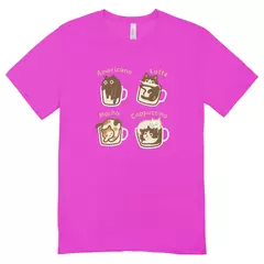 Camisa Feminina Baby Look Coffee Cats - loja online