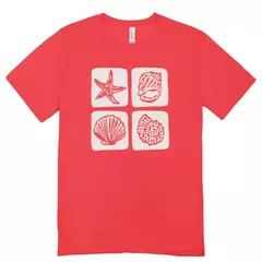 Camisa Feminina Baby Look Conchas Marinhas na internet