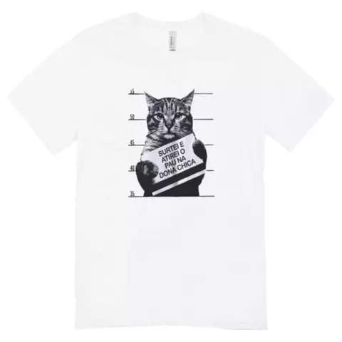 Camisa Feminina Baby Look Gato Foragido