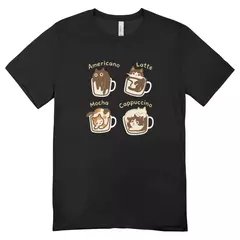 Camisa Feminina Baby Look Coffee Cats na internet