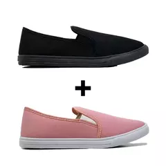 Kit 2 Tênis Feminino Slip On Casual na internet