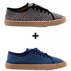 Kit 2 Tênis Feminino Casual Corda Juta - comprar online