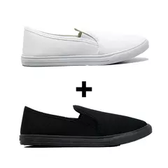 Kit 2 Tênis Feminino Slip On Casual
