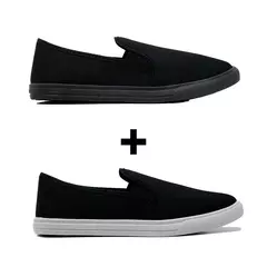 Kit 2 Tênis Feminino Slip On Casual na internet