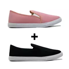 Kit 2 Tênis Feminino Slip On Casual - loja online
